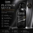 CERIS Professional Platinum Silver Anti-Yellow Conditioner 600ml – Neutralises Orange & Yellow Tones from Bleached Hair-for Better Results use with Ceris Black Shampoo