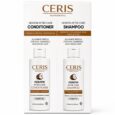 CERIS Professional Keratin Treatment Set – Complete 2 Step Hair Smoothing System, CK1 Purifying Shampoo 1000 ml + CK2 Keratin Treatment 1000ml – FREE 250ml After Care Shampoo & Conditioner